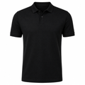 Black Piqué Cotton Polo Shirt | Jhil Sttean