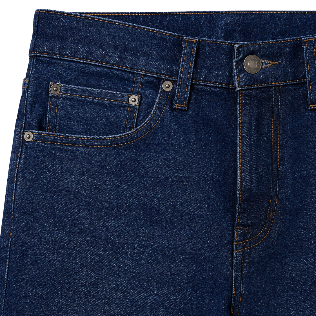 Premium Straight Fit Denim Jeans – Dark Indigo | Jhil Sttean