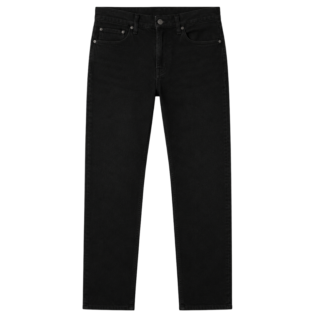 Premium Straight Fit Black Denim Jeans | Jhil Sttean