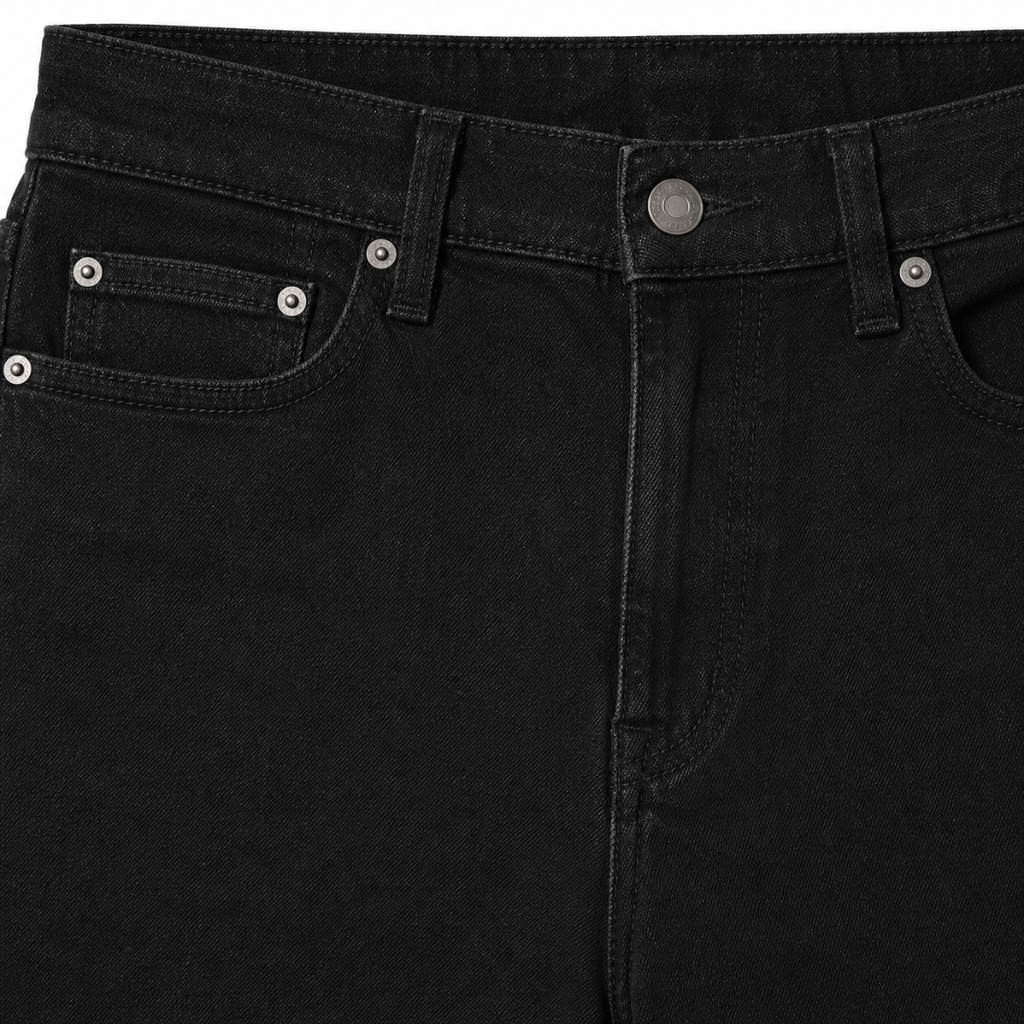 Premium Straight Fit Black Denim Jeans | Jhil Sttean