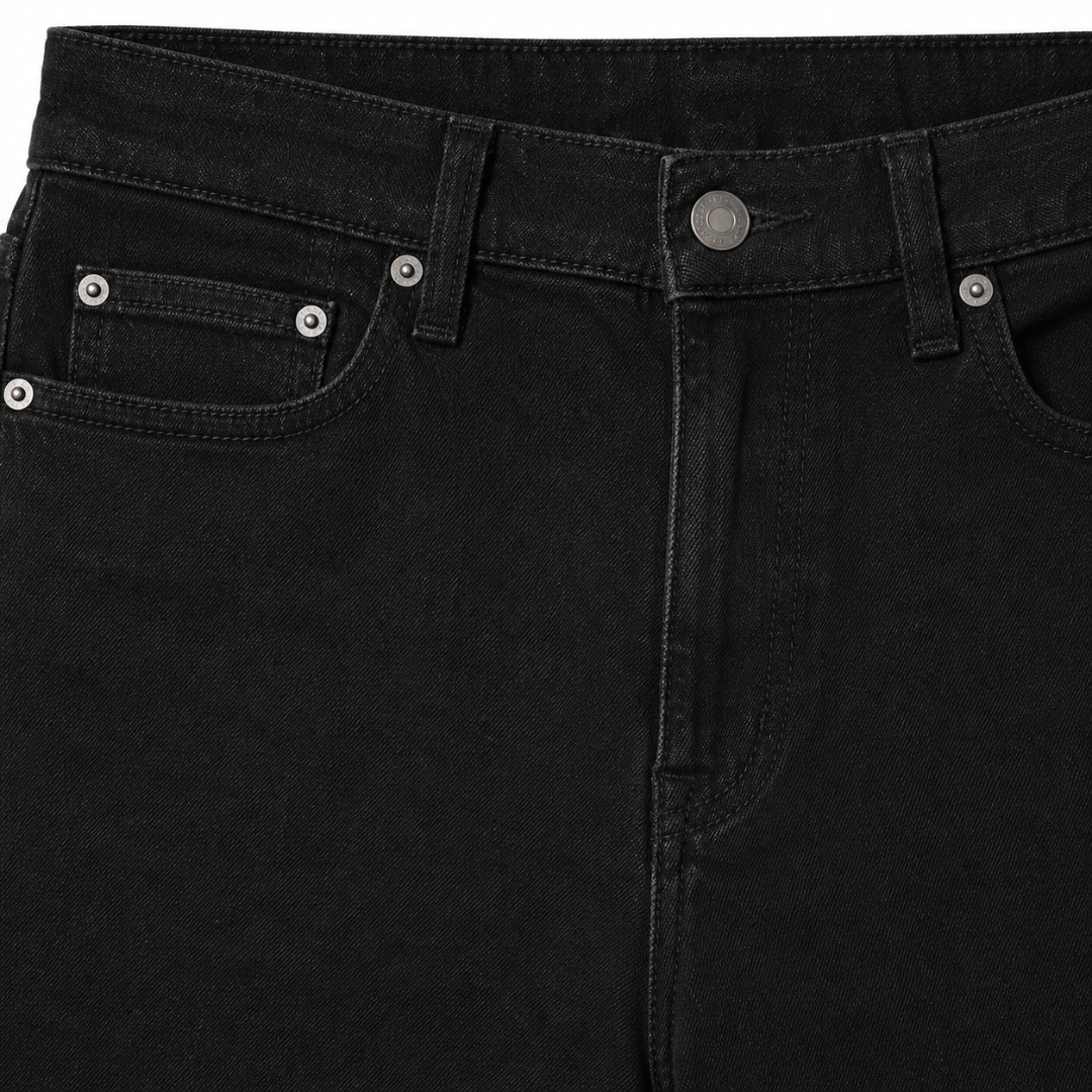 Premium Straight Fit Black Denim Jeans | Jhil Sttean