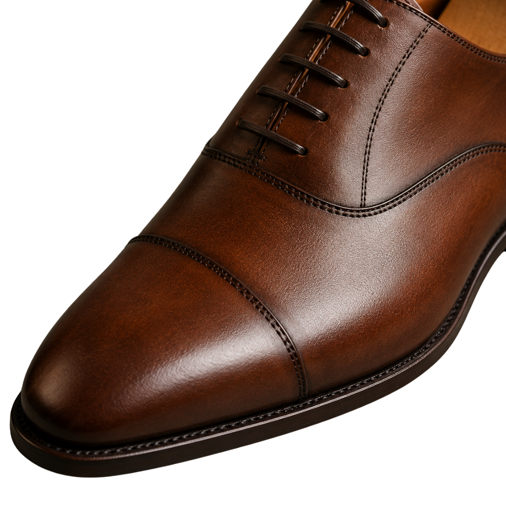 Premium Brown Leather Oxford Shoes | Jhil Sttean