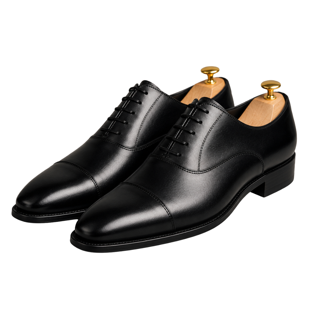 Premium Black Leather Oxford Shoes | Jhil Sttean