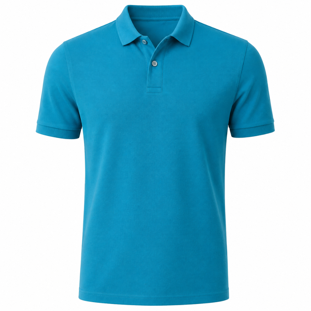 Cyan Premium Piqué Polo Shirt | Jhil Sttean