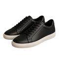 Premium Black Leather Casual Trainers | Jhil Sttean