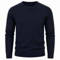 Premium Merino Crew Neck Sweater – Navy | Jhil Sttean