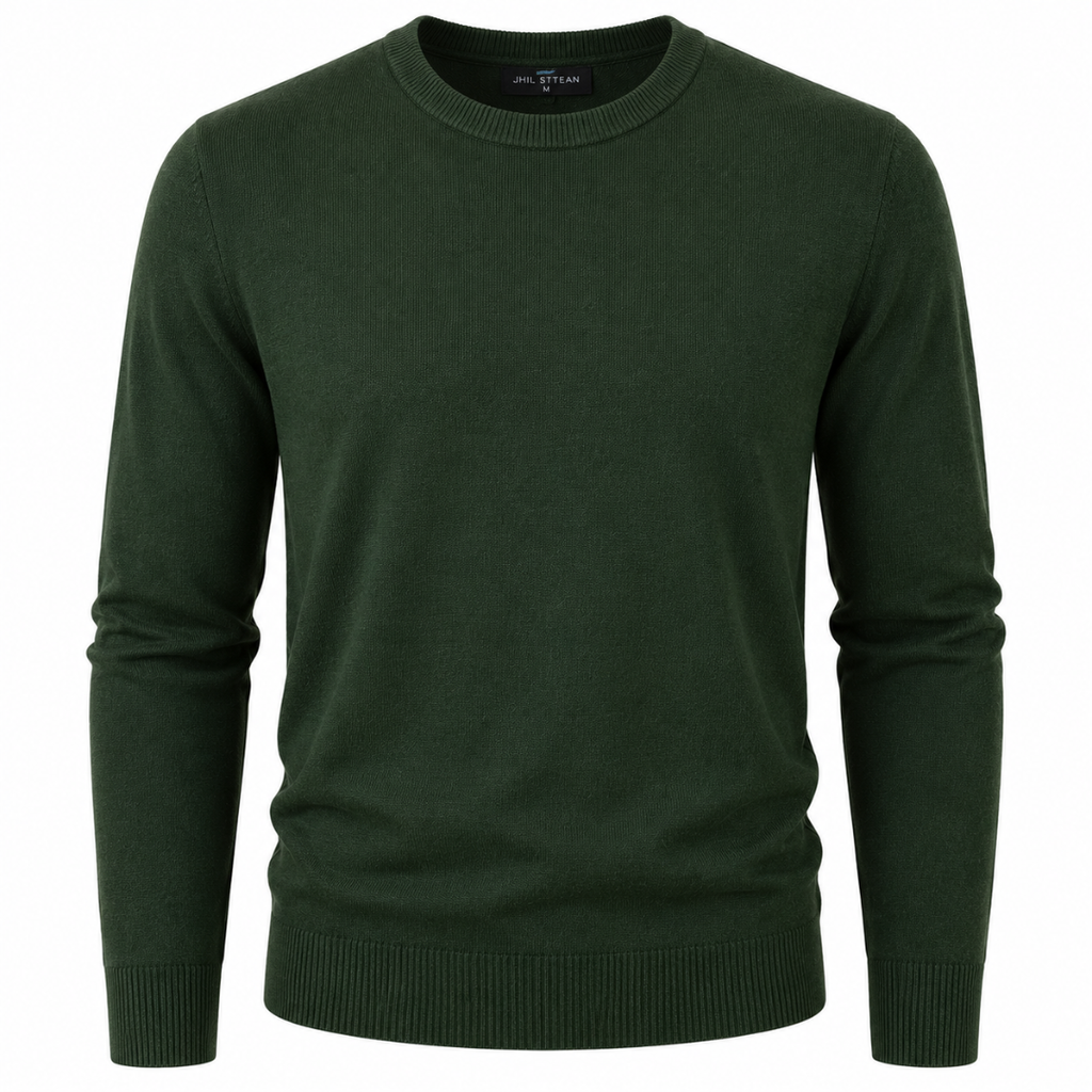 Premium Merino Crew Neck Sweater – Forest Green | Jhil Sttean