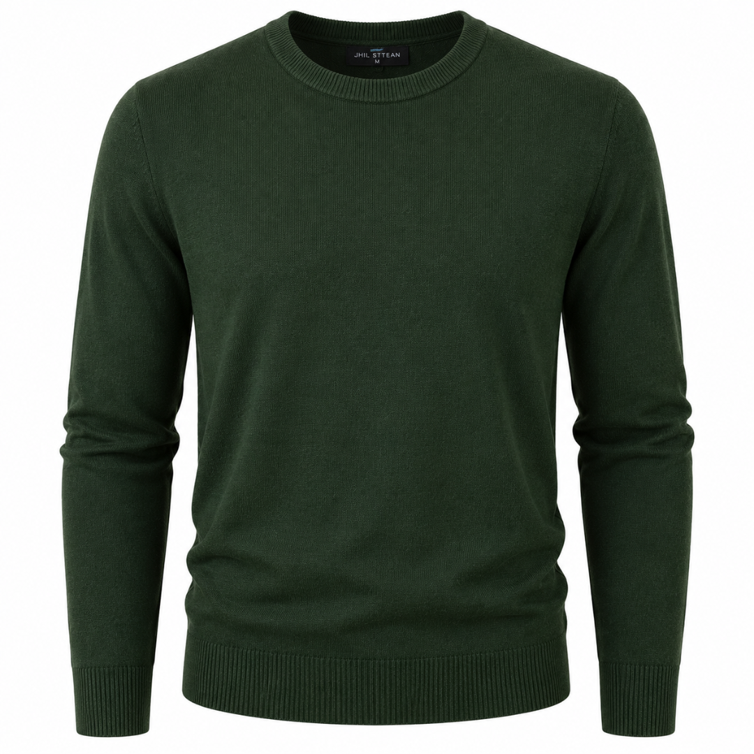 Premium Merino Crew Neck Sweater – Forest Green | Jhil Sttean