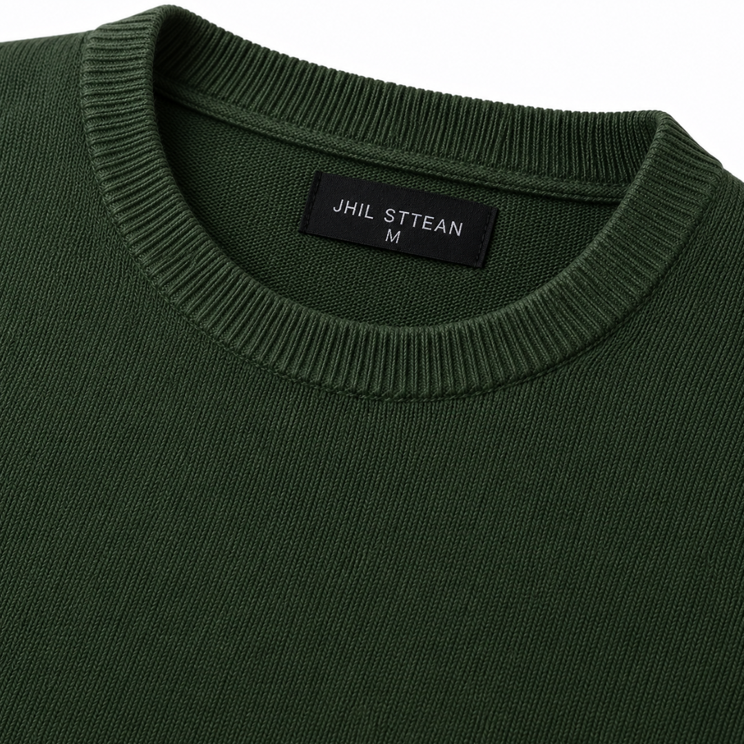 Premium Merino Crew Neck Sweater – Forest Green | Jhil Sttean