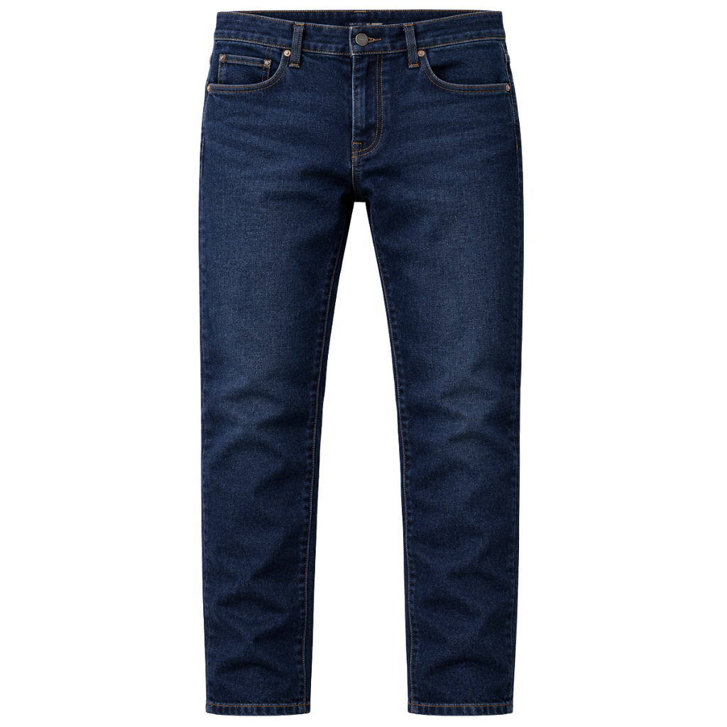 Premium Straight Fit Denim Jeans – Dark Indigo | Jhil Sttean